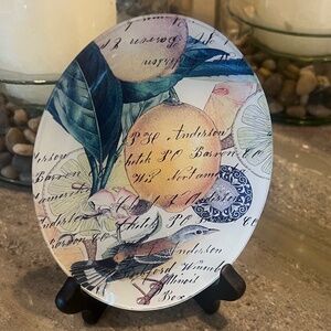 Michel Design Works Lemons Glass Decor ;Soap Dish; Trinket Dish/holder